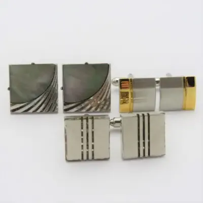 Lot of 3 pairs of vintage cufflinks