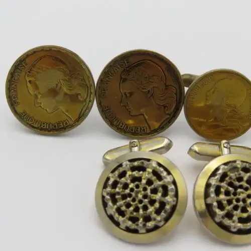 Lot of 3 pairs of vintage cufflinks