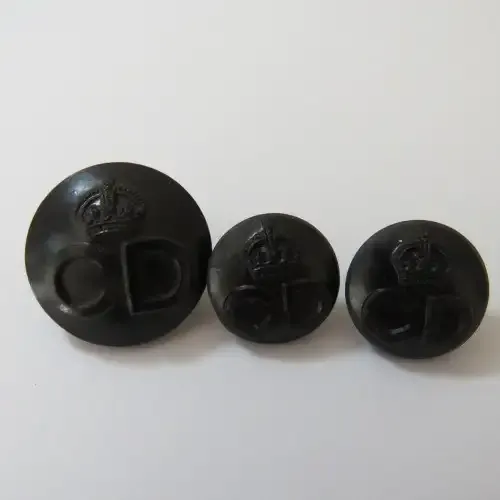 British Civil Defense buttons - Composite - Lot of 3