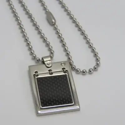 Stainless steel necklace and pendant - Length 51 cm