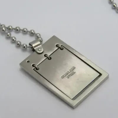 Stainless steel necklace and pendant - Length 51 cm