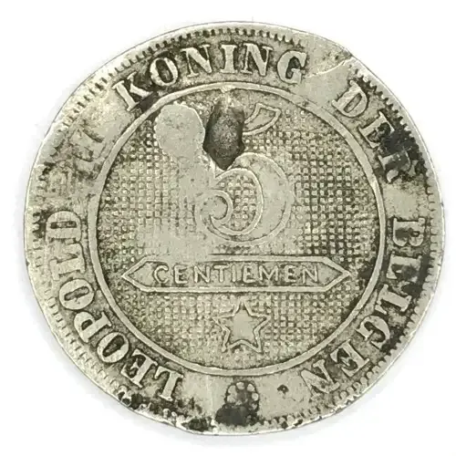 1898 Belgium 5 Centimes some damage
