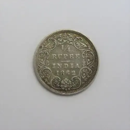 1862 British India Quarter Rupee