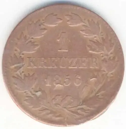 1856 German States (Baden) 1 Kreuzer - Friedrich I