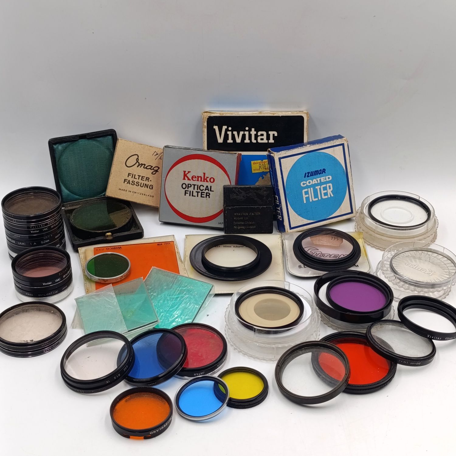 Large lot of vintage camera lens filters