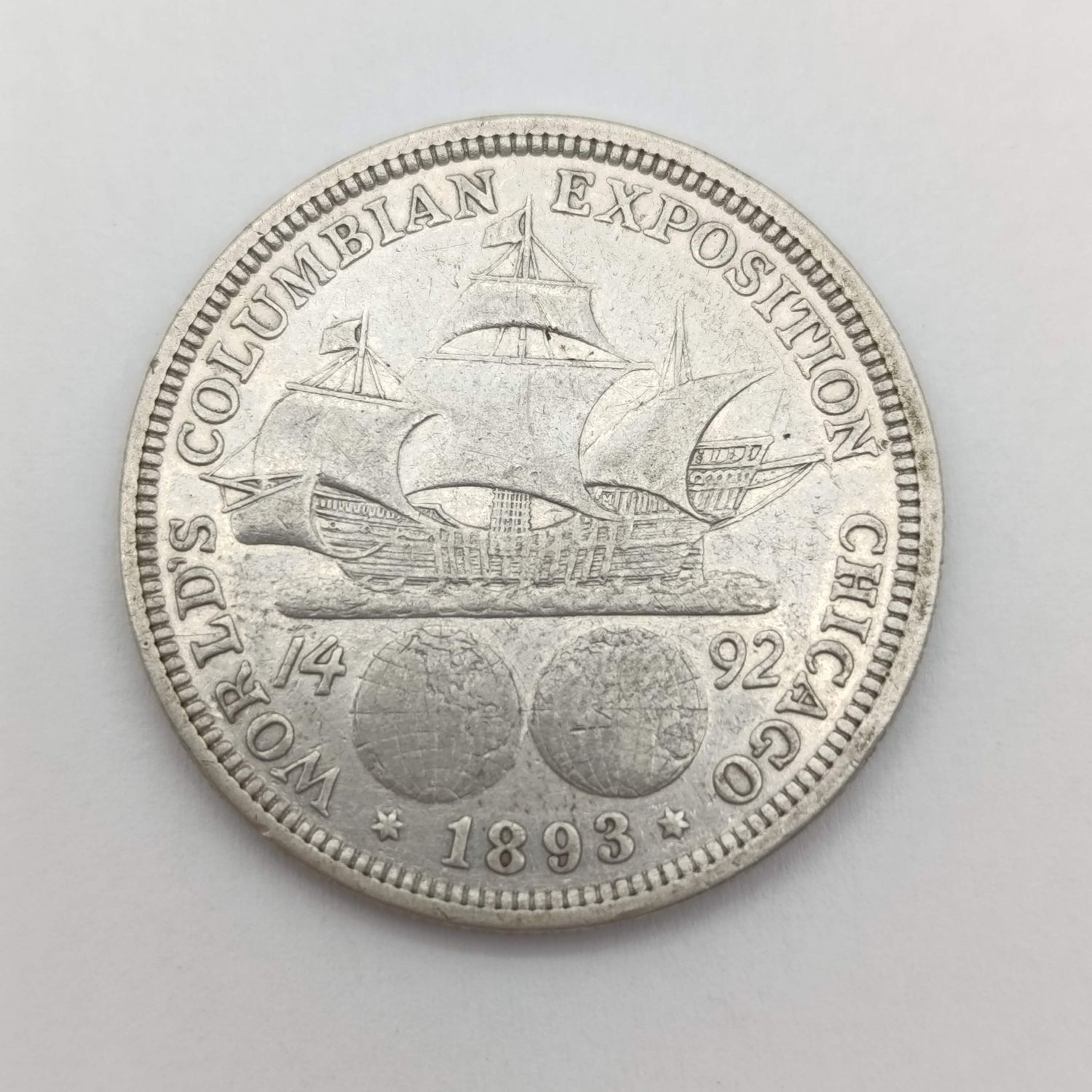 1893 Silver USA Columbian half dollar - 400th year of Christopher Columbus arrival commemoration coin