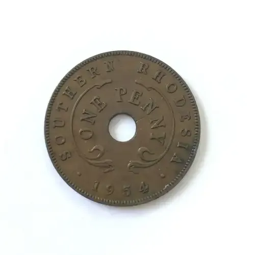 1954 Southern Rhodesia bronze penny VF+