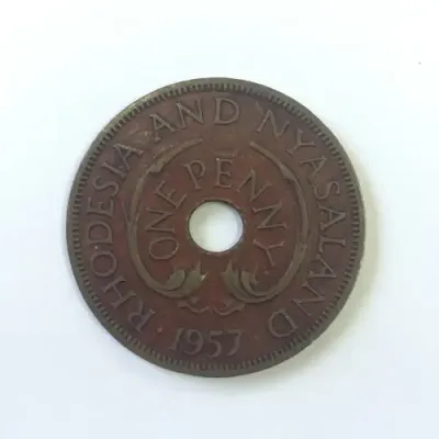 1957 Rhodesia and Nyasaland Penny red