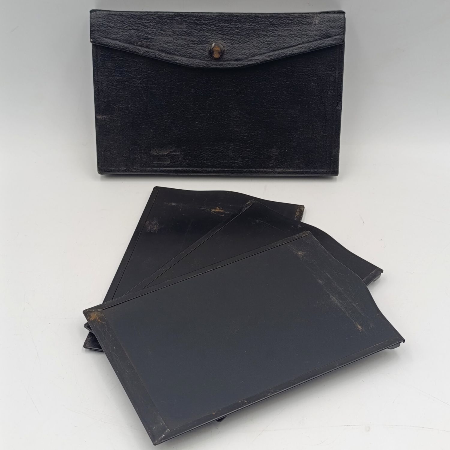 Set of 3 Antique camera film plate holders - 3 1/2 x 4 1/2