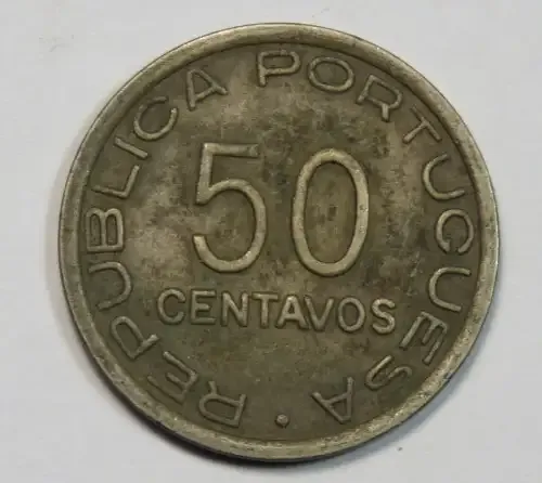 1936 Mozambique 50 Centavos coin