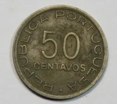 1936 Mozambique 50 Centavos coin