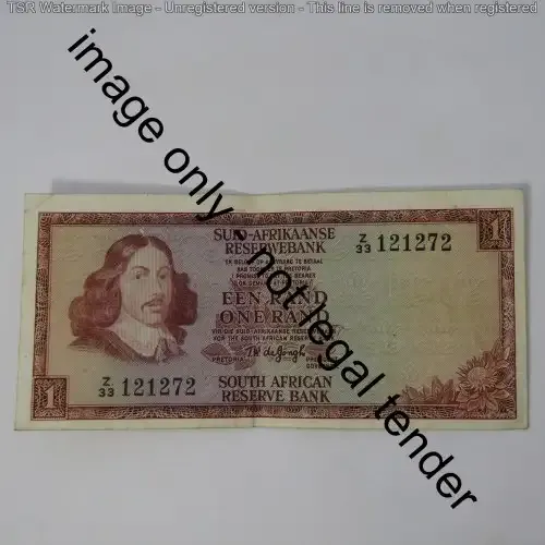 South Africa 1975 TW de Jongh R1 note - replacement Z33
