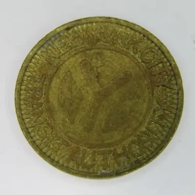 New York City Transit Fare token - cracked die - 2 varieties
