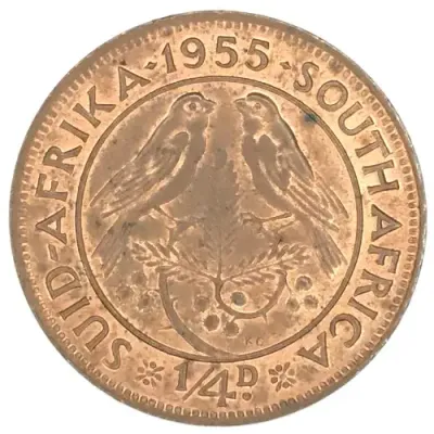1955 SA Union Farthing - UNC - cracked die obverse