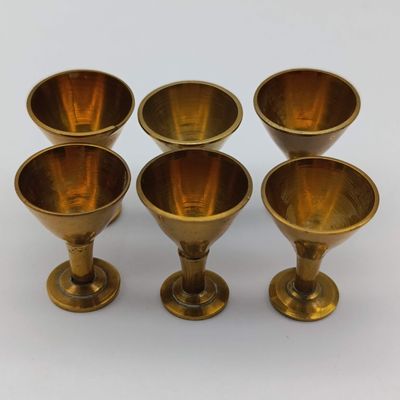 Set of 6 vintage brass goblets - ornaments