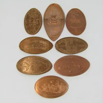 Lot of 8 elongated coins - various designs