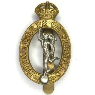 Great Britain Royal corps of signals Pre 1946 cap badge