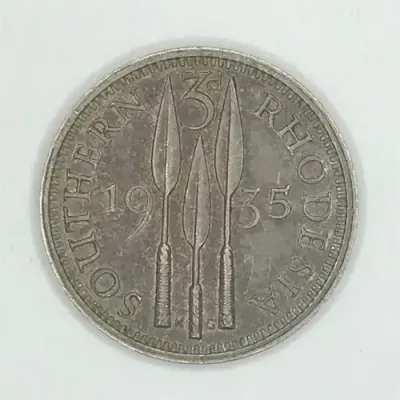 1935 Southern Rhodesia 3d Three Pence - XF