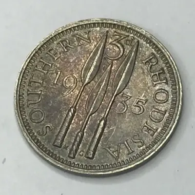 1935 Southern Rhodesia 3d Three Pence - XF