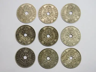 Southern Rhodesia Full set of copper - nickel pennies 1934 to 1942