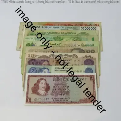 Lot of 10 world banknotes - some well used