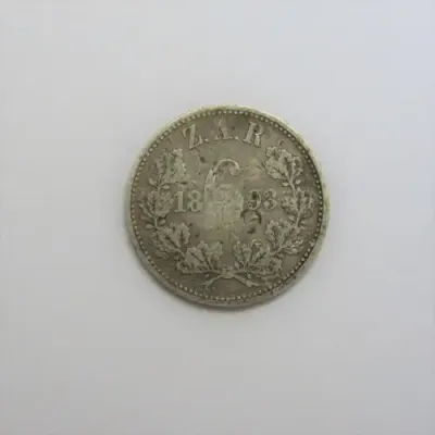 1893 ZAR Paul Kruger sixpence well used