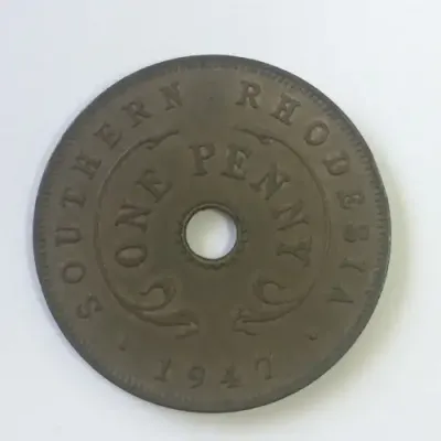 1947 Southern Rhodesia bronze penny AU+