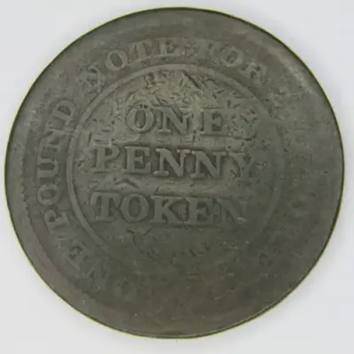 1813 British One Penny Token - well worn