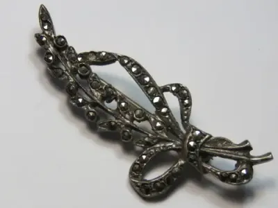 Sterling silver marcasite brooch
