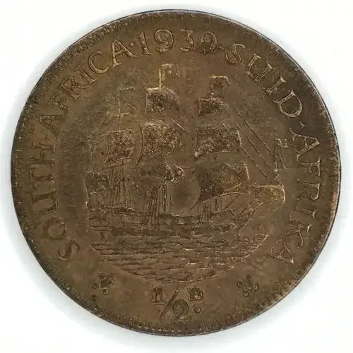 1939 SA Union Half Penny - cleaned