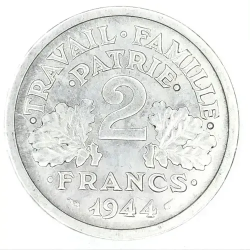 1944 France 2 Francs - Mint mark B - AU