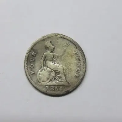 1854 Great Britain groat - 4 pence - Well used