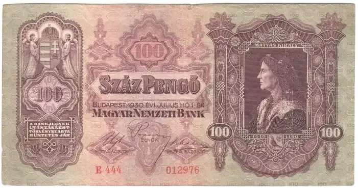 1930 Hungary 100 Pengo