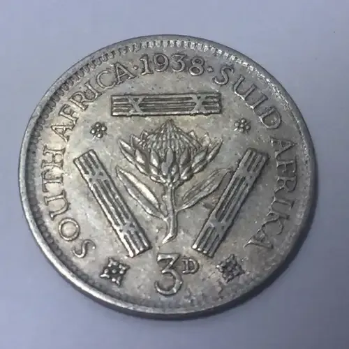 South Africa 1938 threepence XF