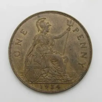 1934 Penny AU+ - Great Britain