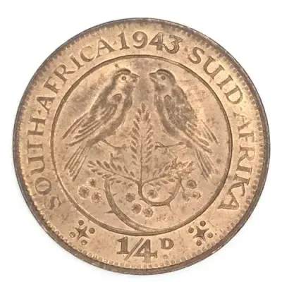 1943 SA Union Farthing - UNC