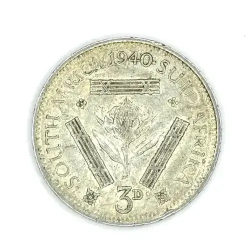 1940 SA Union Threepence tickey - EF