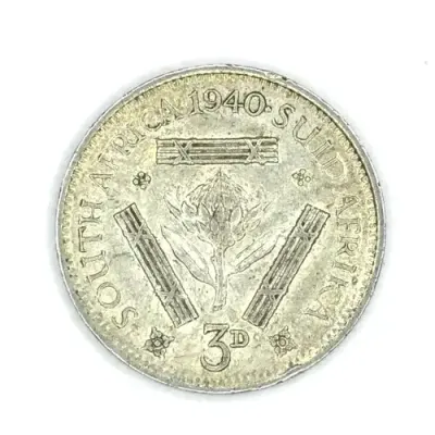 1940 SA Union Threepence tickey - EF