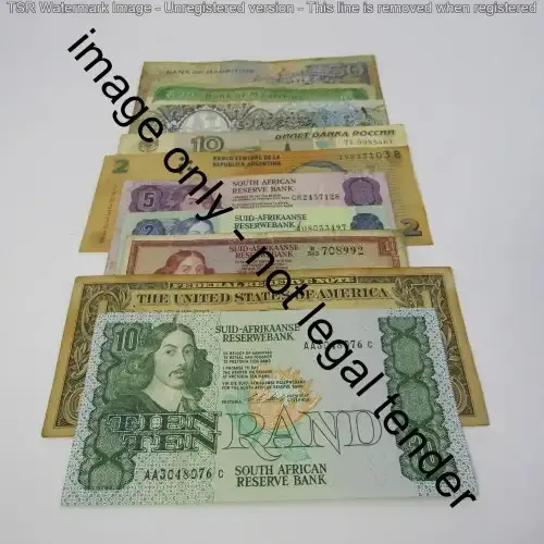 Lot of 10 world banknotes