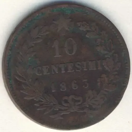 1863 Italy 10 centesimi