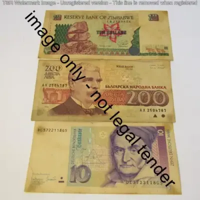 Lot of 10 world banknotes