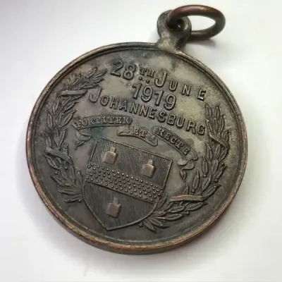 1919 Johannesburg peace medallion to commemorate the conclusion of the great war