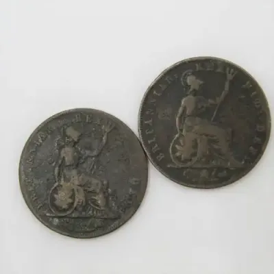 1826 and 1827 Greta Britain George IV half pennies