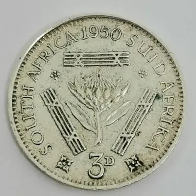 South Africa 1950 Three pence tickey AU