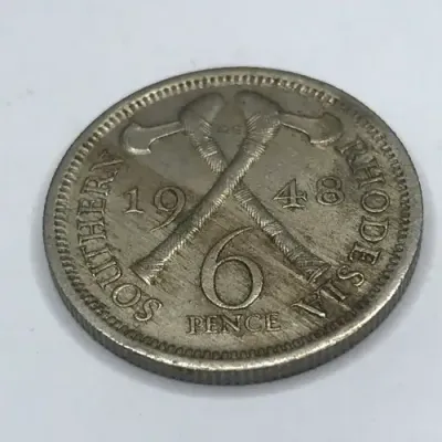 1948 Southern Rhodesia Sixpence - uncirculated - some toning