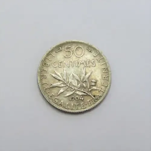 1904 France silver 50 Centimes VF+
