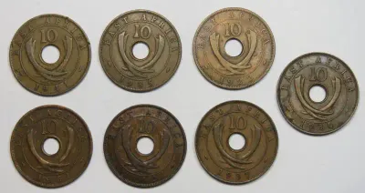 Lot of 7 different year 10 cents