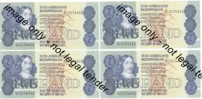 GPC de Kock 1984 R2 notes - 4 with consecutive numbers - UNCIRCULATED