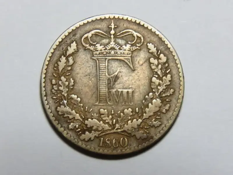 1860 Denmark 2 Skilling Rigsmont - VF