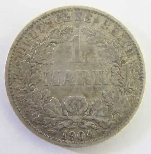 1904 Deutsches Reich 1 Mark - VF - `A` mintmark